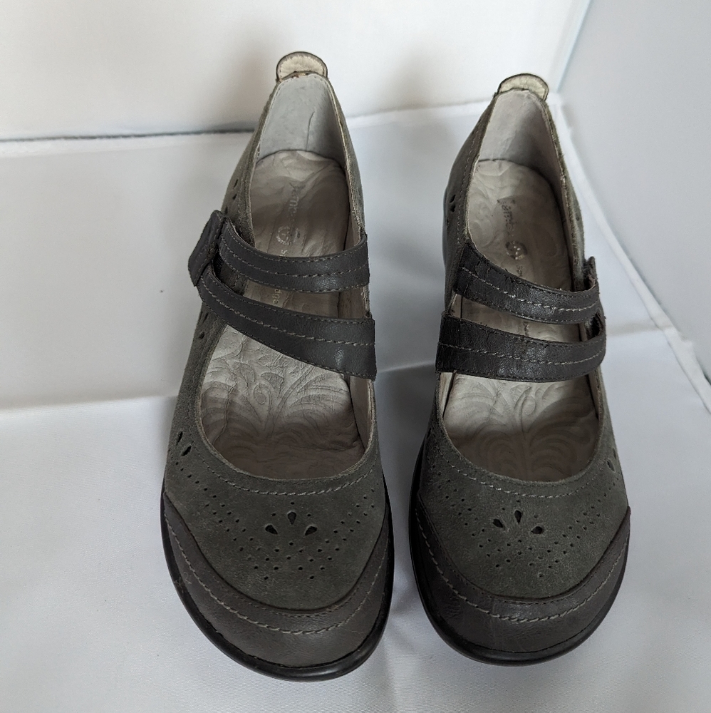 Jambu Wedge Mary Jane Grey shoes